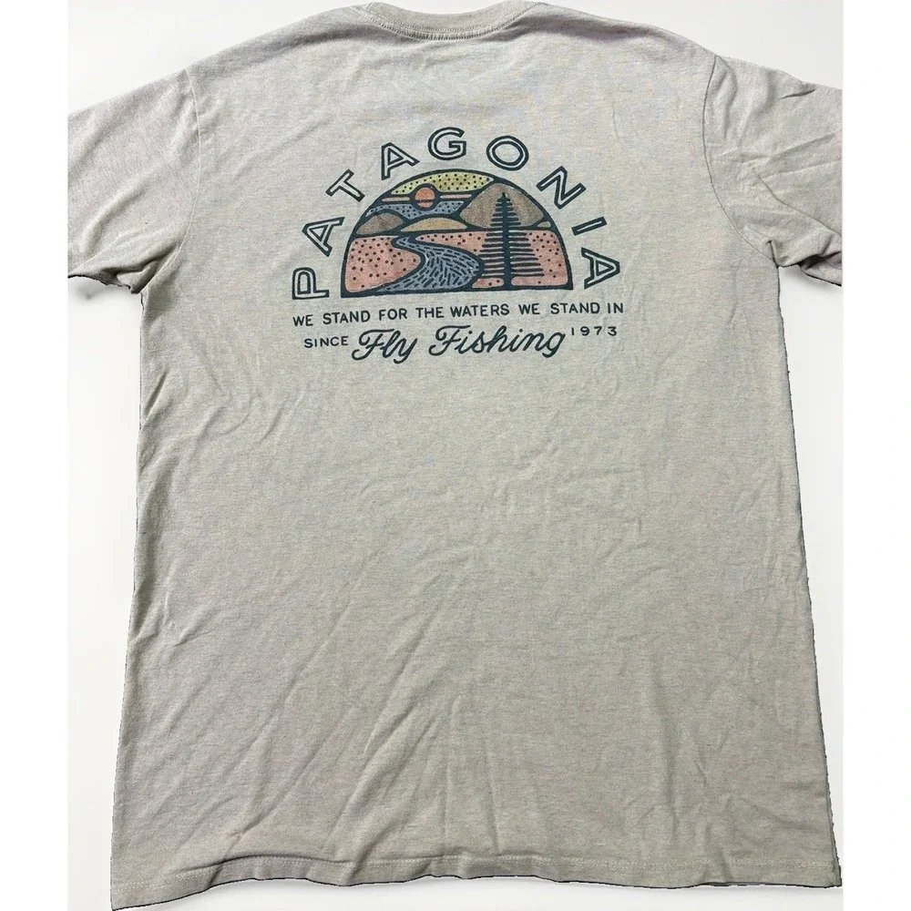 Patagonia Mens Sm Take a Stand Responsibili Tee Shirt Short Sleeve Fly Fishing